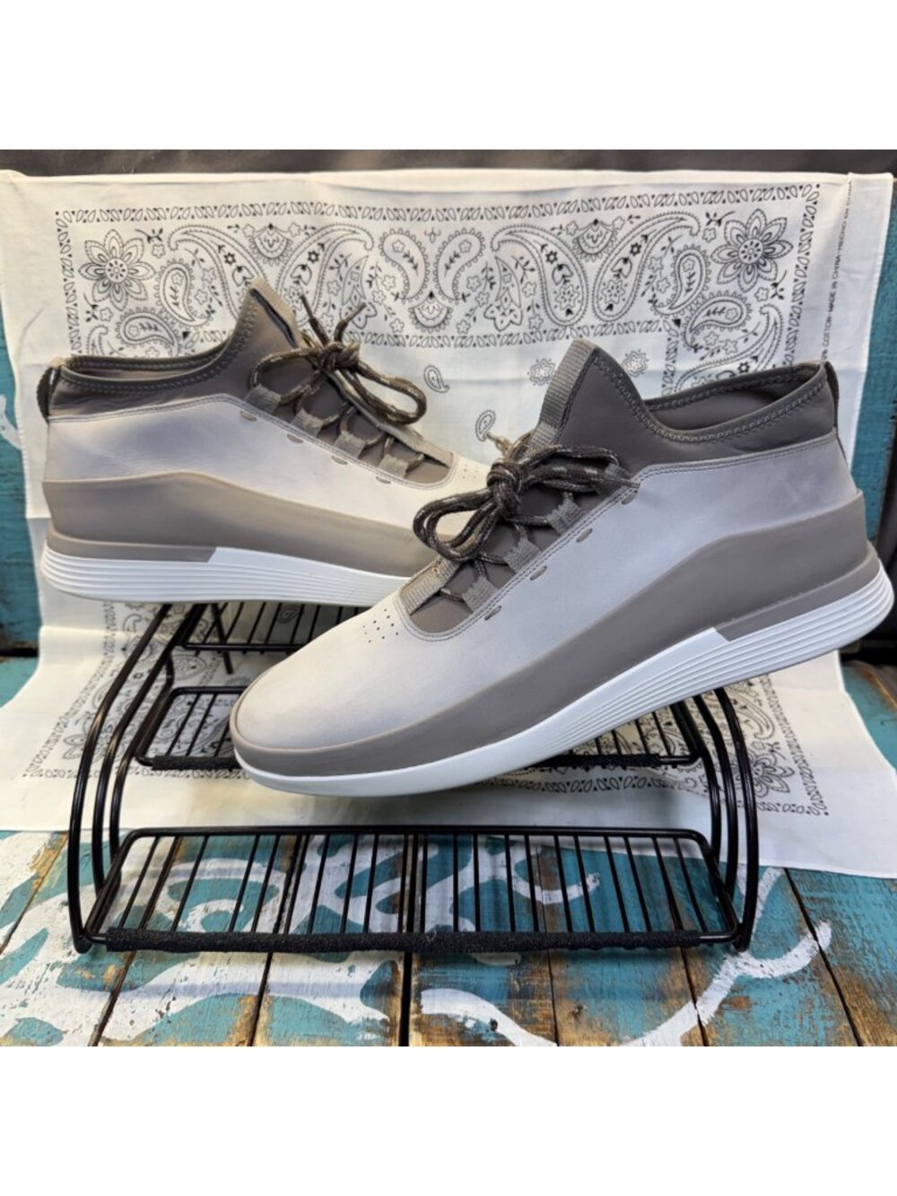 Wolf & Shepherd Men’s Beige Size 13 Leather Nubuck Crossover Hiker Boots